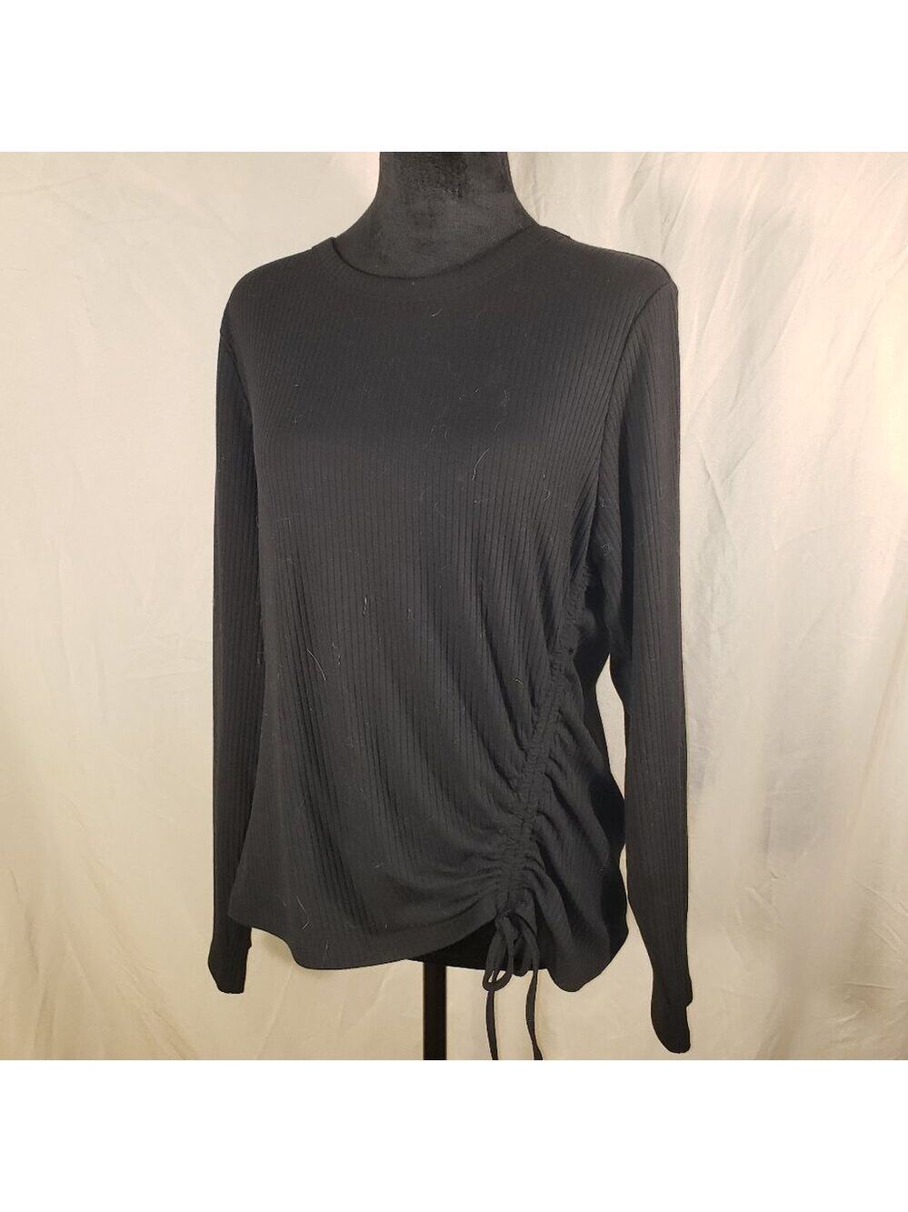 A New Day Black Ribbed Top Size Extra Large